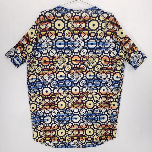 LuLaRoe Shirt Womens Small Multicolor Geometric Hi Low Hem Pullover Tunic Top - Picture 4 of 6